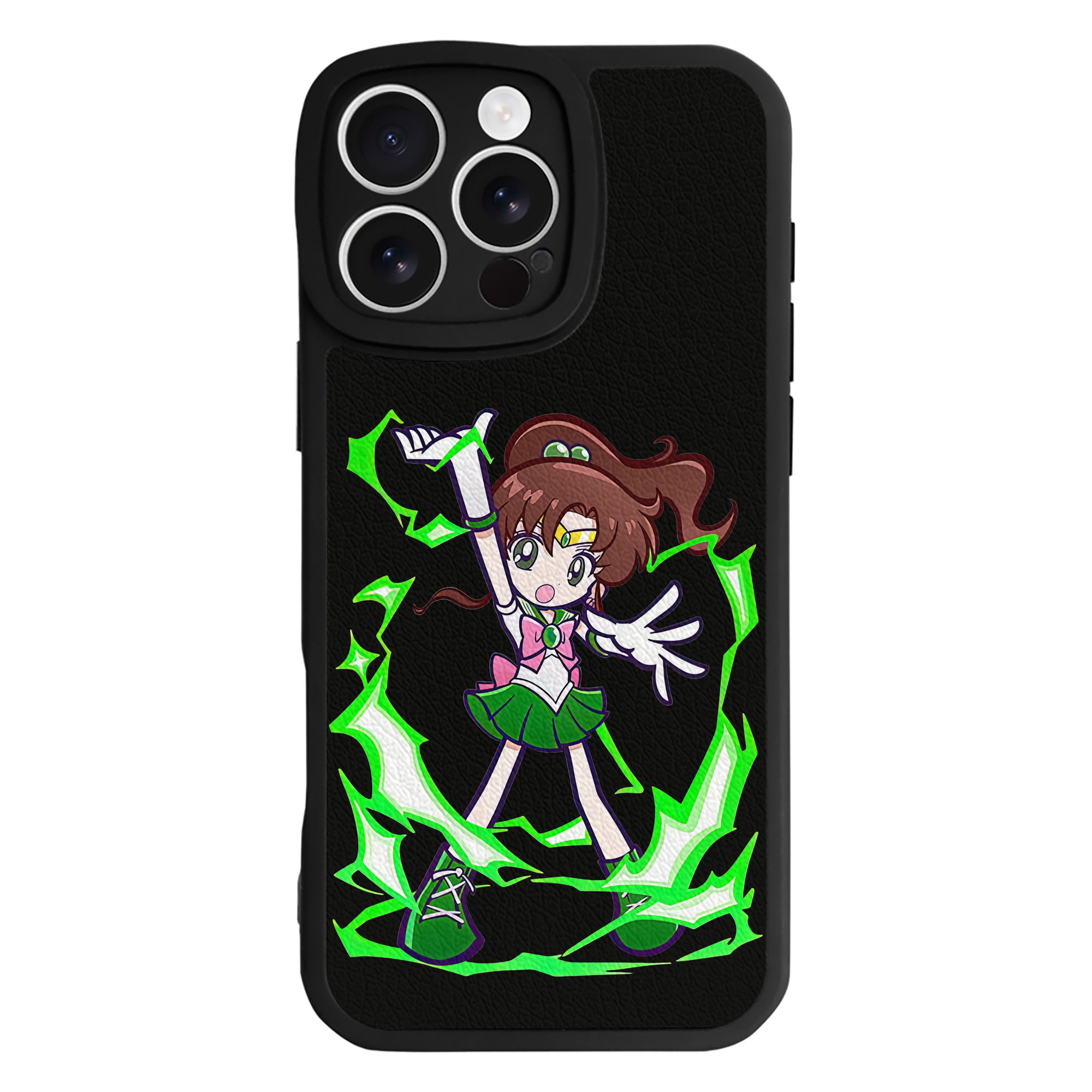 （画像用） 美少女戦士セーラームーン 木野 まこと きの まこと Sailor Moon Kino Makoto （セーラージュピター；Sailor Jupiter） 【iPhone 16シリーズ対応】シリコンスマホケース（レザー調） 材質：シリコン